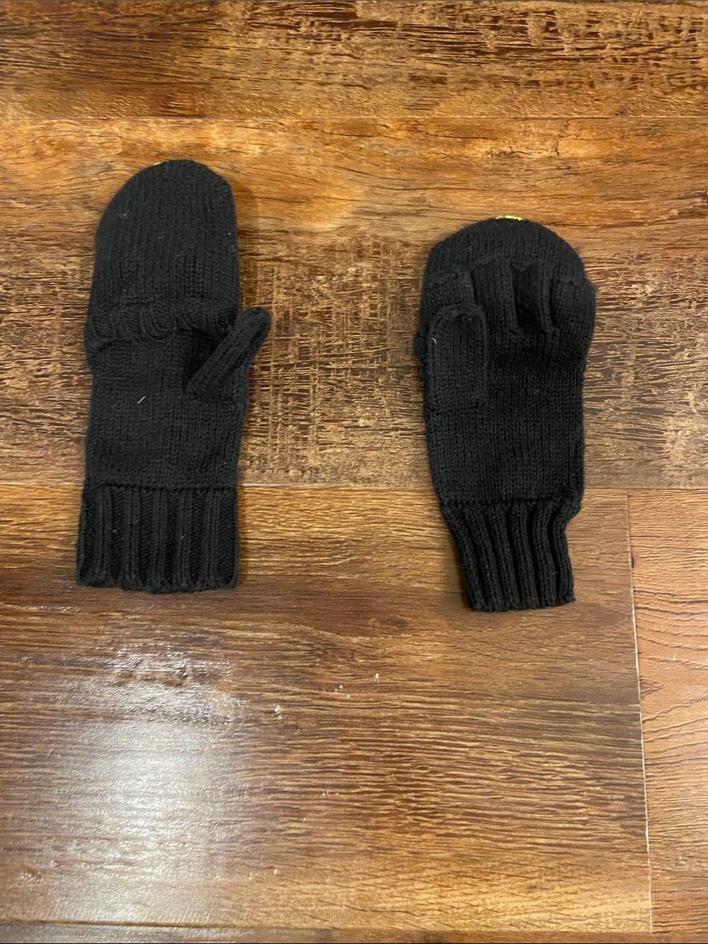 Hanna Andersson Black Convertible Knit Mittens - Men's Gloves